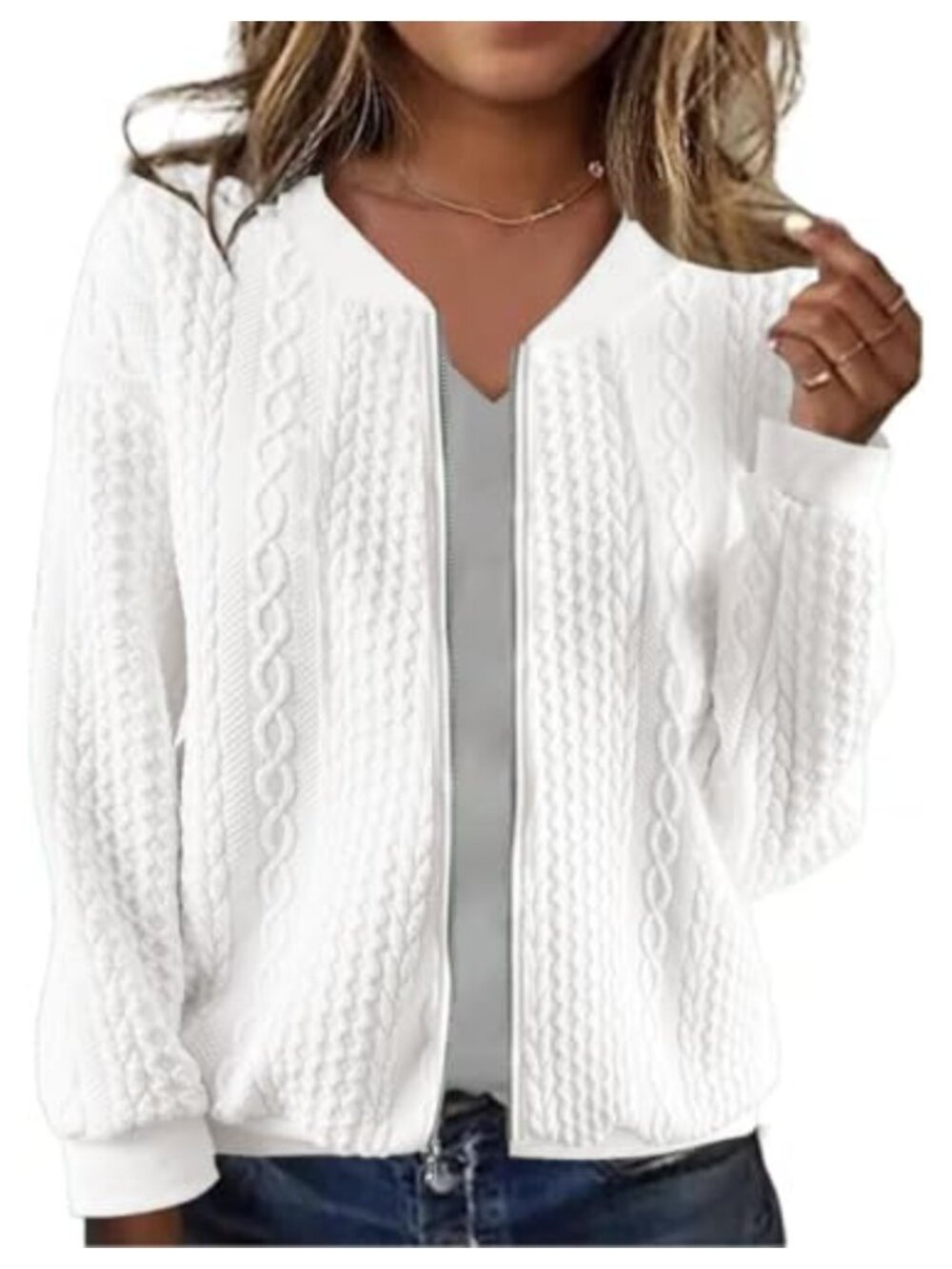 Zip Up Sweatshirt Jacket with Pockets Stand Collar Casual Coat
